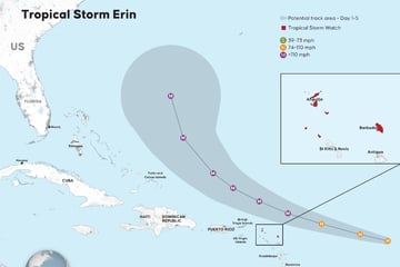 Erin becomes first hurricane of Atlantic season – where is it heading?