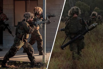 Deutsche Fallschirmjäger "befreien" kleinen Ort am anderen Ende der Welt