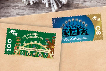 Dresden: Neue Striezel-Briefmarke mit Weihnachts-Motiv