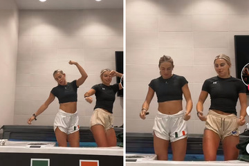 Cavinder Twins heat up an ice bath with some fire dance moves!