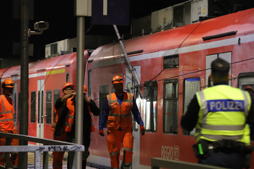 Oberleitung reißt bei Zug-Einfahrt ab: Passagiere können nicht aussteigen!