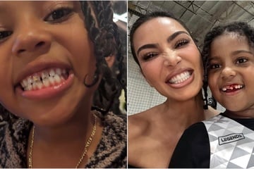 Kim Kardashian's son Saint West flaunts his grills after visit from the tooth fairy
