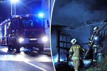 Dresden: Blaulicht in Freital: Laube geht in Rauch auf