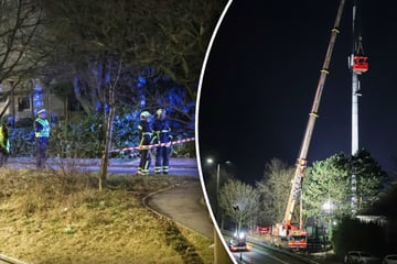 Sendemast droht umzustürzen: Wohnhäuser evakuiert - Landstraße gesperrt