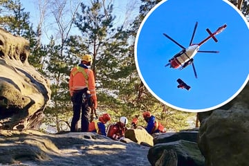 Sächsische Schweiz: Retter müssen per Heli auf andere Elbseite geflogen werden