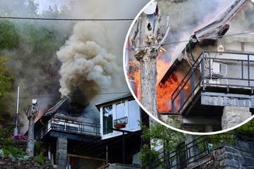 Verheerender Brand im Erzgebirge: Gartenhaus in Flammen
