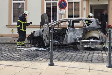 Hamburg: Direkt vor Hamburger Hoteleingang: Auto brennt völlig aus