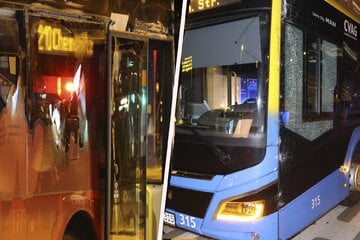 Heftiger Unfall in Chemnitz: Busse krachen an Zenti zusammen