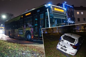 Busfahrer übersieht VW, dann geht es steil bergab