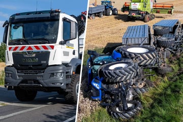 Lastwagen rammt Traktor von Fahrbahn: 100.000 Euro Sachschaden