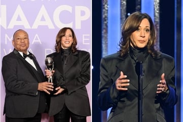 Kamala Harris warns of "shadows gathering over our democracy" at NAACP awards