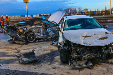 Unfall A: Plötzlicher Hagelschauer löst heftigen Crash auf A10 aus: Drei Schwerverletzte