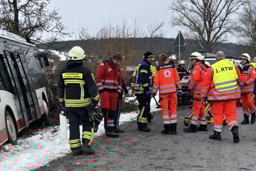 Schulbus kracht gegen Baum: Mehrere Personen verletzt, zahlreiche Helfer vor Ort