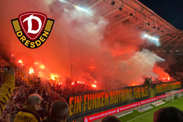 "Ein Funken Hoffnung": Dynamo-Fans gegen HFC mit krasser Pyro-Show