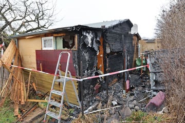 Feuerwehreinsatz in Gartenanlage: Haus in Flammen