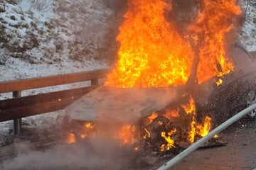 Unfall A9: Aufregung auf der A9: Mercedes-Benz steht plötzlich in Flammen