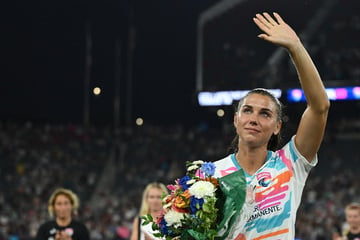 Alex Morgan says an emotional farewell to football in his very last appearance