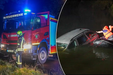 Mit 1,6 Promille am Steuer: Fahrer kommt von der Straße ab und landet im Fluss