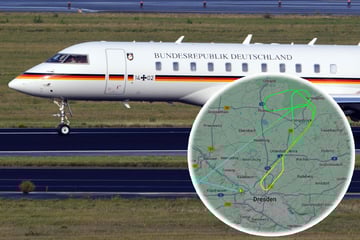 Dresden: Regierungsflieger über Dresden: Was war seine Mission?