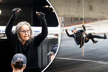 Klimaproteste in Australien: 69-Jährige seilt sich von Brücke ab
