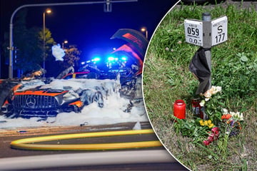 Motorradfahrer von Mercedes-AMG übersehen: Trauernde legen nach tödlichem Unfall Blumen nieder