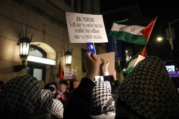 Hundreds of Palestine solidarity protesters rally at Columbia University amid Trump threats