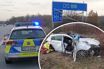 Unfall A13: Schlimmer A13-Crash: Kia zerstört Tafel und überschlägt sich