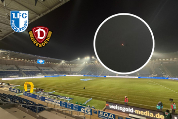 Dynamo in Magdeburg live: Polizei-Helikopter dreht Runden über Stadion