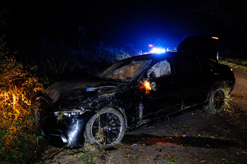 Mercedes weicht Wildtier aus! Fahrer steigt unverletzt aus diesem Wrack