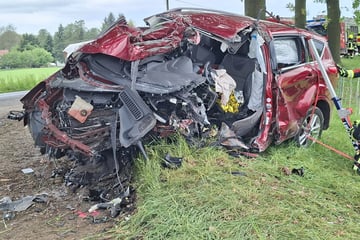 Fataler Unfall auf Landstraße: Fahrer (†57) stirbt eingeklemmt in Auto