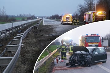 Unfall A4: Schwerer Crash auf der A4: 43-Jähriger rauscht gegen Leitplanke