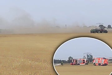 Leipzig: Feldbrand in Leipzig: Landwirte löschen Flammen im Alleingang