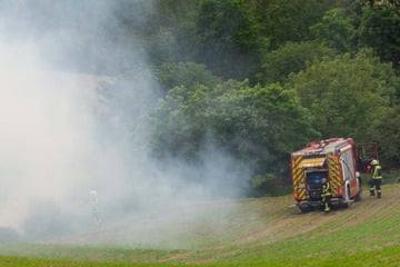Rauchwolke über Döbeln: Feuerwehr rückt zu brennendem Gebüsch aus