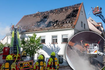 Dachstuhl fängt Feuer: Dutzende Kräfte bei Großeinsatz in Oschatz