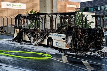 Frankfurt: Feuer am Frankfurter Flughafen: Bus brennt vollständig aus
