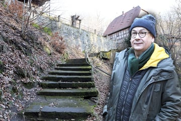 Dresden: Treppen und Mauern drohen abzurutschen: Wie Tom Pauls diesen Wanderweg retten will
