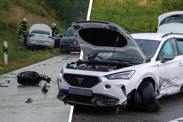 Heftiger Unfall im Landkreis Görlitz: Auto rast in Gegenverkehr und kracht in mehrere Fahrzeuge