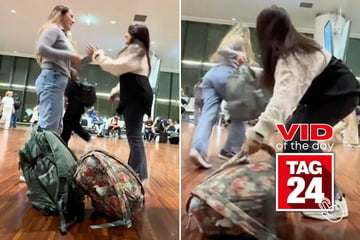 Viral Video of the Day for October 24, 2024: Girl crashes into toddler doing TikTok trend at airport with BFF!