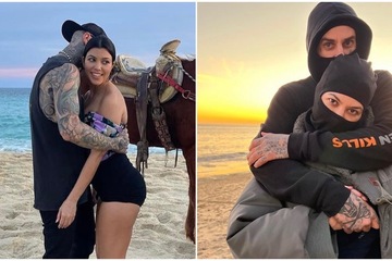 Travis Barker soaks up the sun with Kourtney Kardashian after health scare
