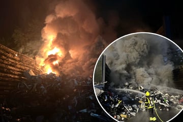 Meterhohe Rauchsäule: Elektroschrott auf Recyclinghof brennt lichterloh