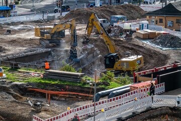 Baustellen Chemnitz: Brücken-Abriss am Falkeplatz in Chemnitz startet