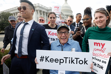TikTok content creators gather in DC to protest bans ahead of CEO's testimony
