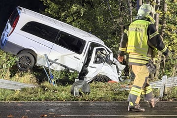 Transporter kracht gegen Baum: Fahrer aus Fahrzeug geschleudert