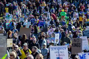 Anti-Trump protestors flood the streets as "No Kings" rallies sweep the US