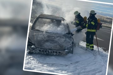 Unfall A96: Auto geht auf A96 bei München in Flammen auf