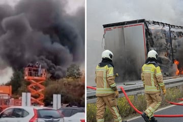 "Wir sind leer!" So erlebte die Dresdner Feuerwehr den spektakulären Lkw-Brand auf der A4