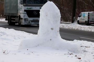 Chemnitz: Eiskaltes Kunstwerk: Erster Schneepenis in Chemnitz aufgetaucht