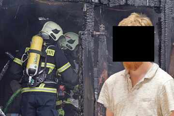 Psychisch kranker Zündler stand reglos im Rauch
