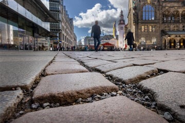 Chemnitz: Arbeiten auf Pflasterflächen in Chemnitzer City