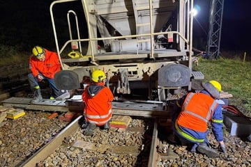 Güterwagen in Sachsen entgleist: THW im Einsatz